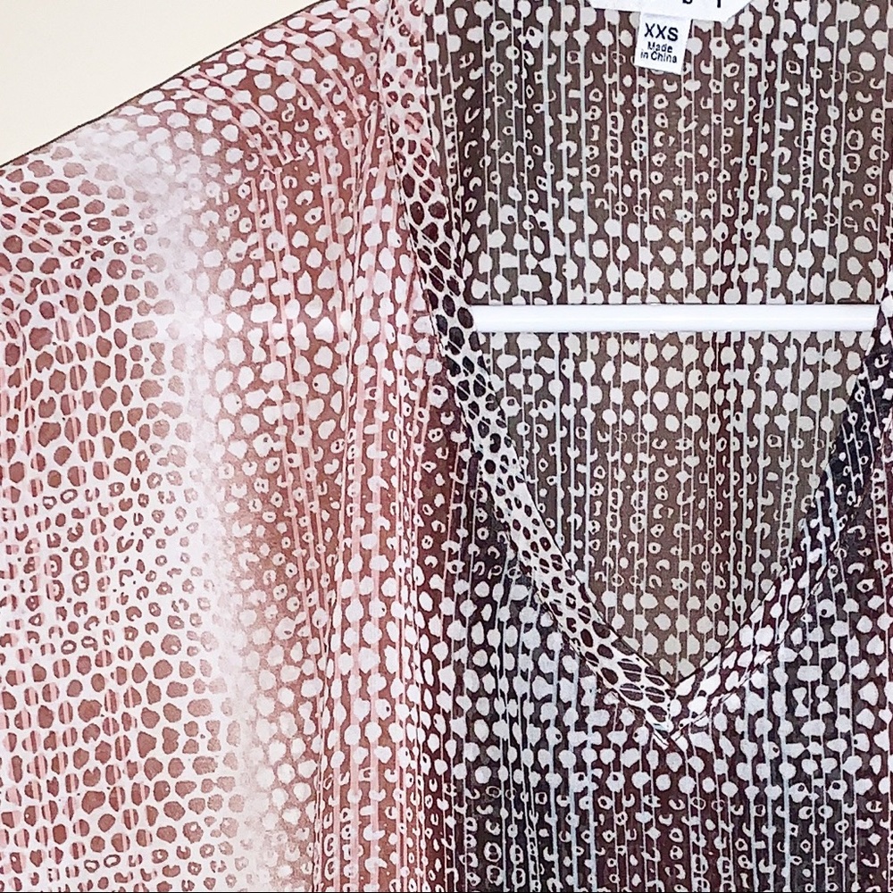 CAbi | Sheer Animal Print Blouse #240 XXS - Picture 5 of 6